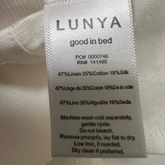 Lunya Good in Bed Woven Linen Blend Women's White Shorts Size S - Picture 4 of 4
